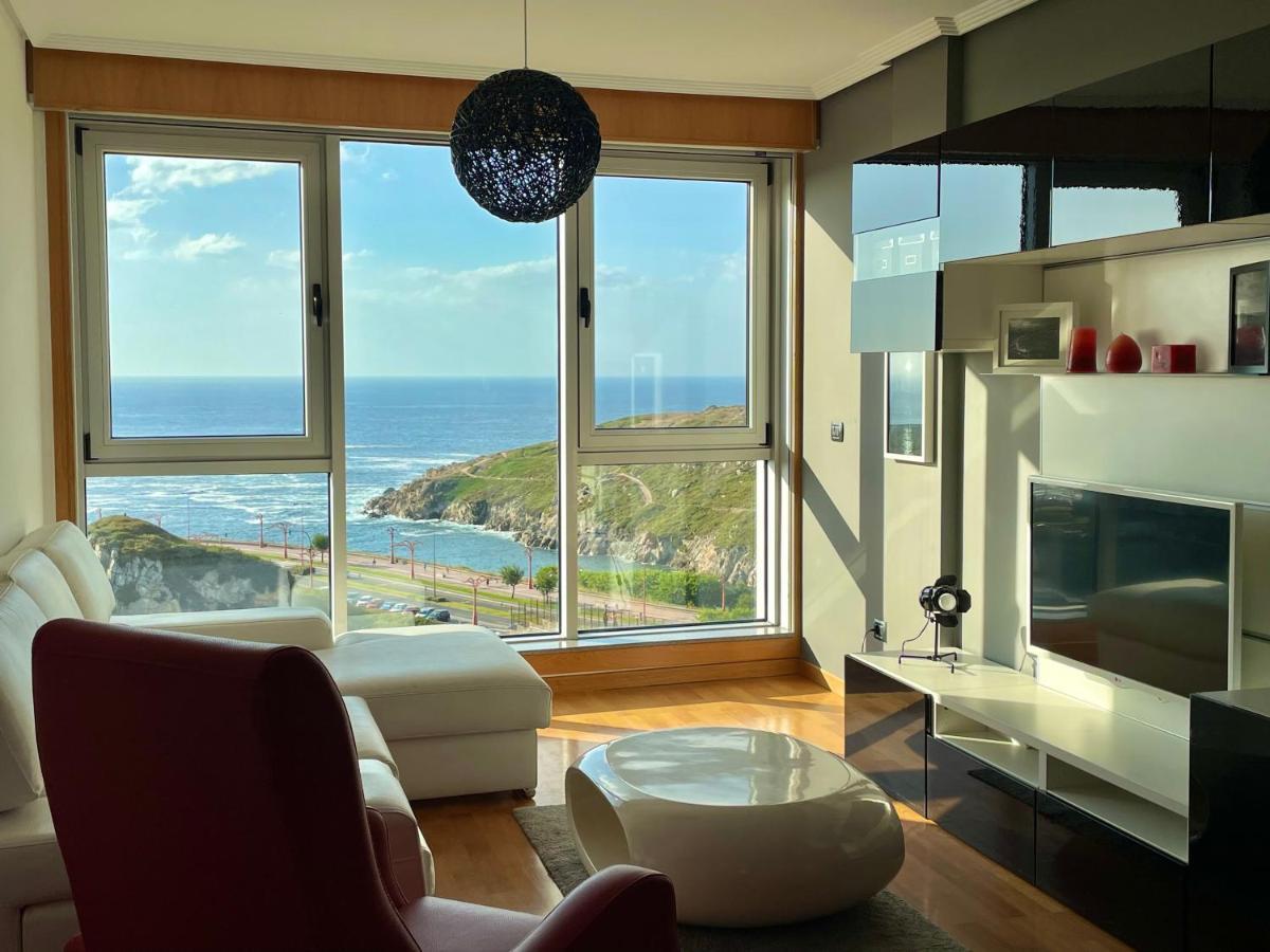 Parking, Vistas Al Mar Y Tres Habitaciones Corunha Exterior foto